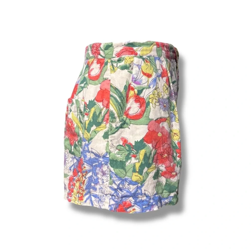 URBAN OUTFITTERS Judy Linen High Waist Floral Shorts